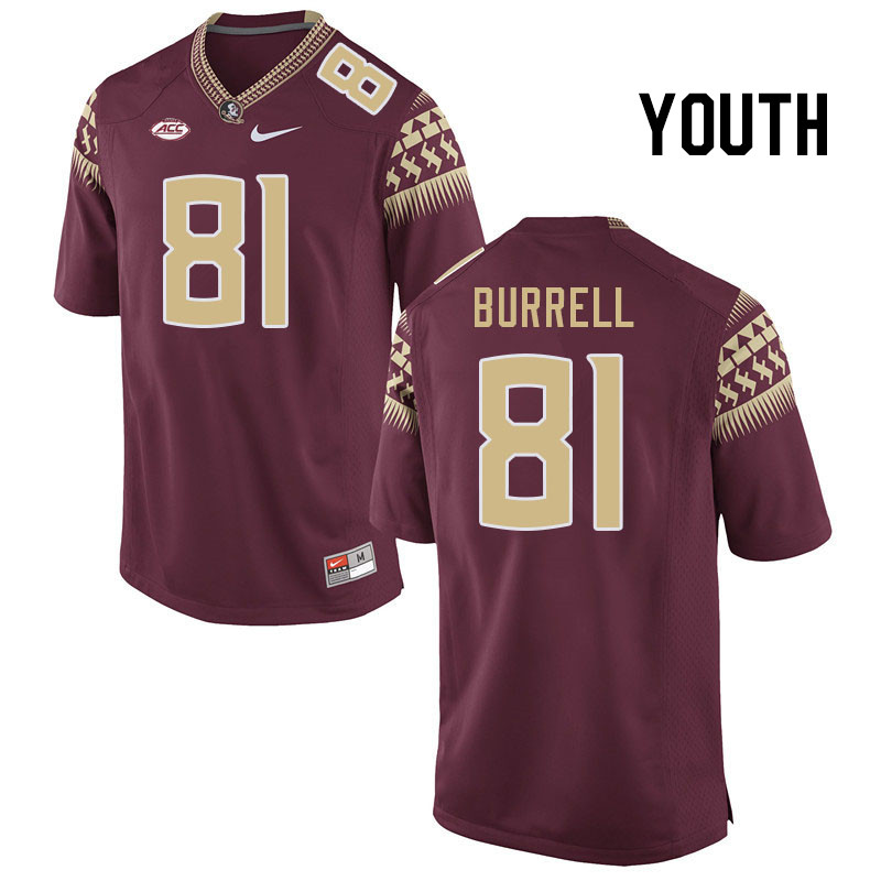 Youth #81 Joshua Burrell Florida State Seminoles College Football Jerseys Stitched Sale-Garnet